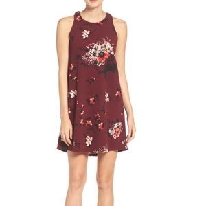 Charles Henry Burgundy Floral Print Dress size S